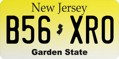 NJ license plate B56XRO