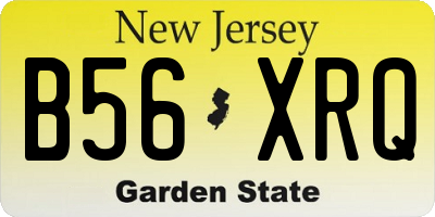 NJ license plate B56XRQ