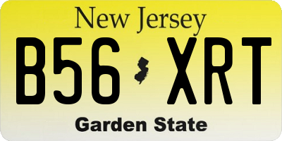 NJ license plate B56XRT