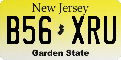 NJ license plate B56XRU