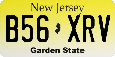 NJ license plate B56XRV
