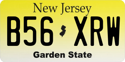 NJ license plate B56XRW