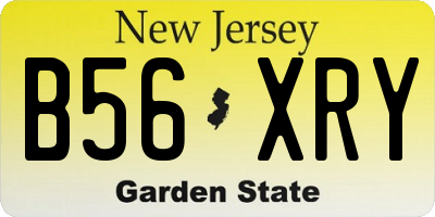 NJ license plate B56XRY