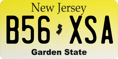NJ license plate B56XSA