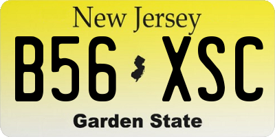 NJ license plate B56XSC