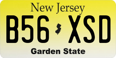 NJ license plate B56XSD