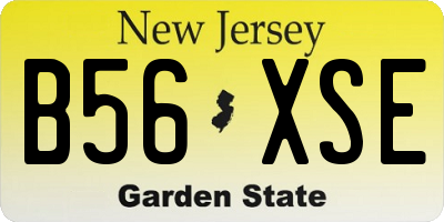 NJ license plate B56XSE