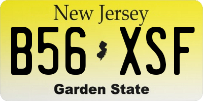 NJ license plate B56XSF