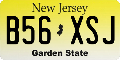NJ license plate B56XSJ