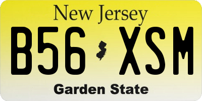 NJ license plate B56XSM