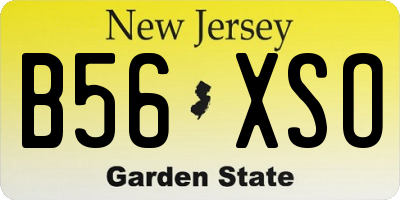 NJ license plate B56XSO
