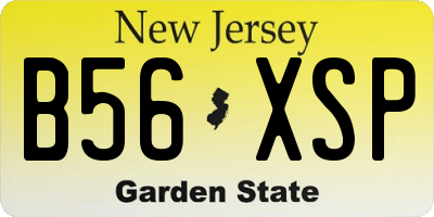 NJ license plate B56XSP