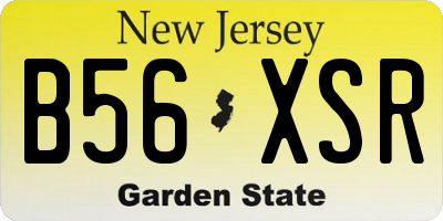 NJ license plate B56XSR