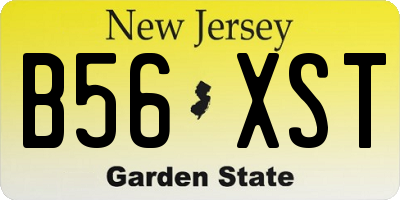 NJ license plate B56XST