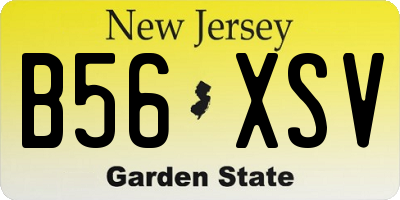 NJ license plate B56XSV