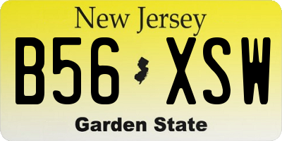 NJ license plate B56XSW