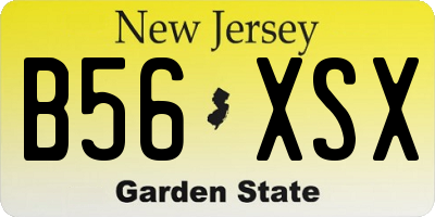 NJ license plate B56XSX