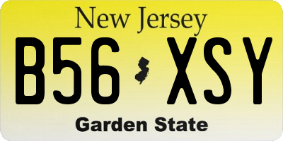 NJ license plate B56XSY