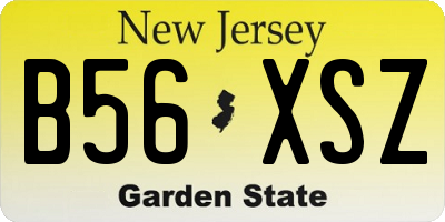 NJ license plate B56XSZ