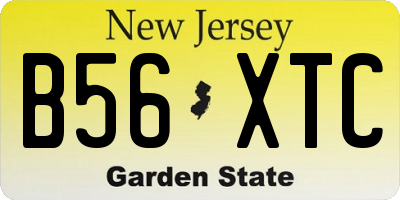 NJ license plate B56XTC