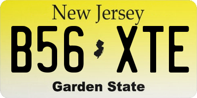 NJ license plate B56XTE