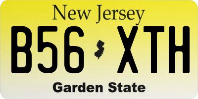 NJ license plate B56XTH