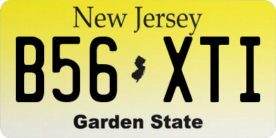 NJ license plate B56XTI