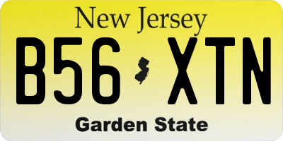 NJ license plate B56XTN