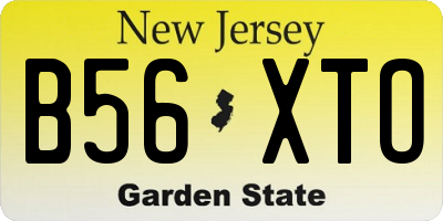 NJ license plate B56XTO