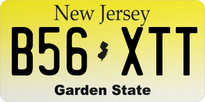 NJ license plate B56XTT