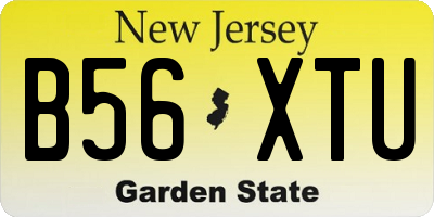 NJ license plate B56XTU