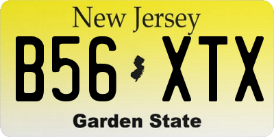 NJ license plate B56XTX