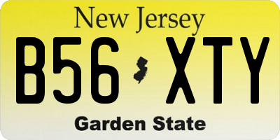 NJ license plate B56XTY