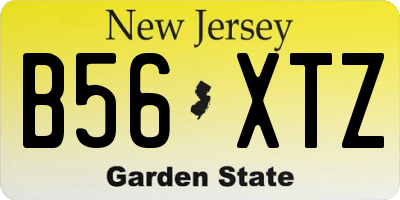 NJ license plate B56XTZ