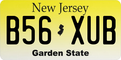 NJ license plate B56XUB