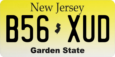 NJ license plate B56XUD