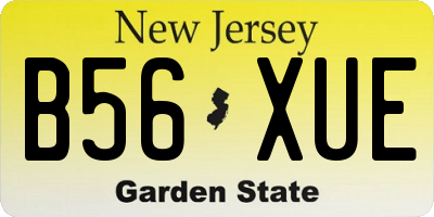 NJ license plate B56XUE