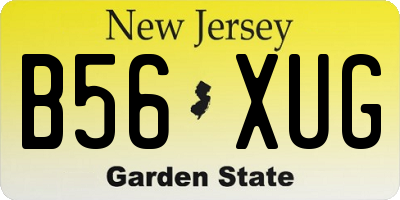 NJ license plate B56XUG
