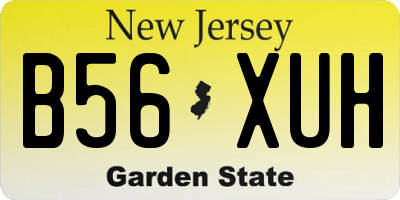 NJ license plate B56XUH