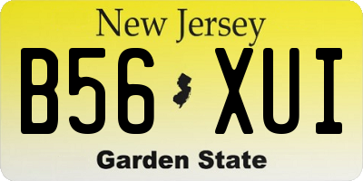 NJ license plate B56XUI