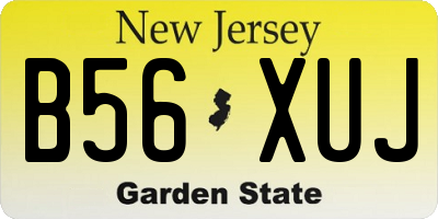 NJ license plate B56XUJ