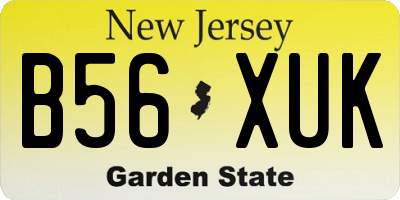 NJ license plate B56XUK