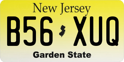 NJ license plate B56XUQ
