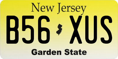 NJ license plate B56XUS