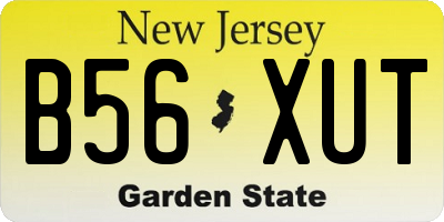NJ license plate B56XUT