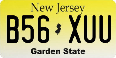 NJ license plate B56XUU