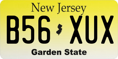 NJ license plate B56XUX