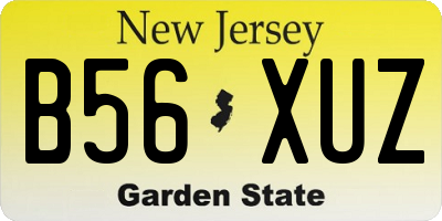 NJ license plate B56XUZ