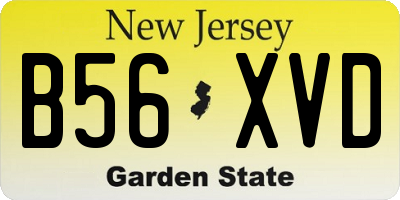 NJ license plate B56XVD