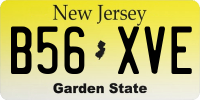 NJ license plate B56XVE